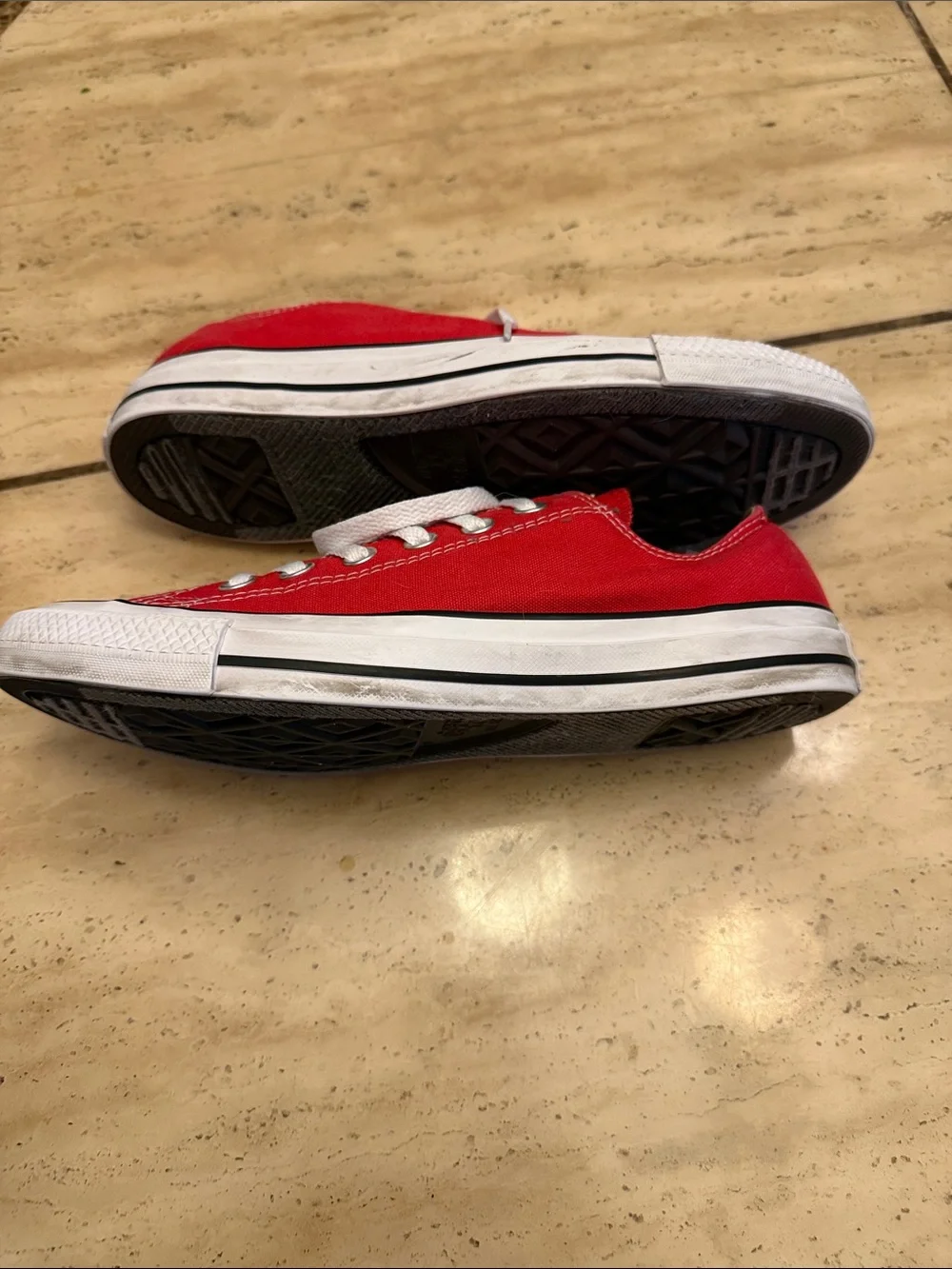 Converse Red Low Top Canvas Sneakers
